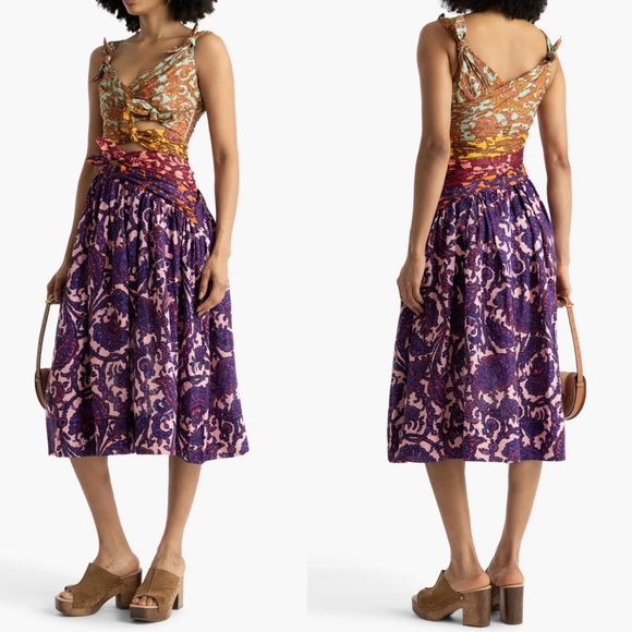 NWT ZIMMERMANN Tiggy Bow Midi Dress in Spliced Paisley. Size 0/XS - Picture 8 of 15